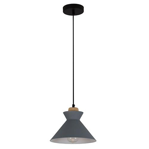 Eurolux - Charlotte Pendant 255mm Grey and Wood