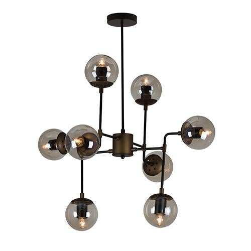 Eurolux - Harrington 8LT Pendant 800mm Amber Glass