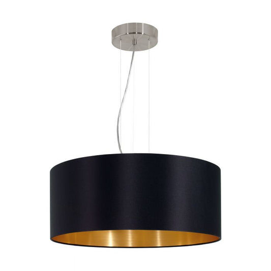 Eurolux - Maserlo Pendant 530mm Black and Gold - Lighting, Lights - P712B