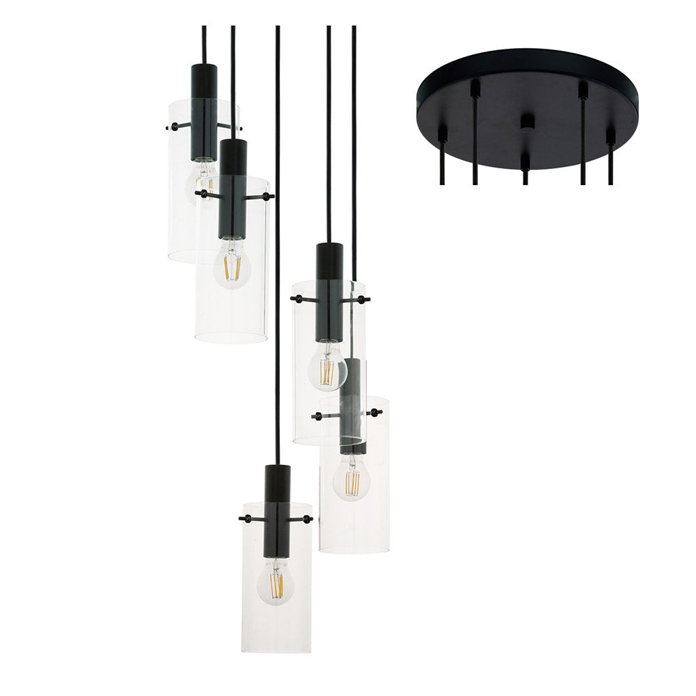 Eurolux Lighting: Pendants Eurolux - Montefino 5LT Pendant 350mm Black - Lighting, Lights - P1065