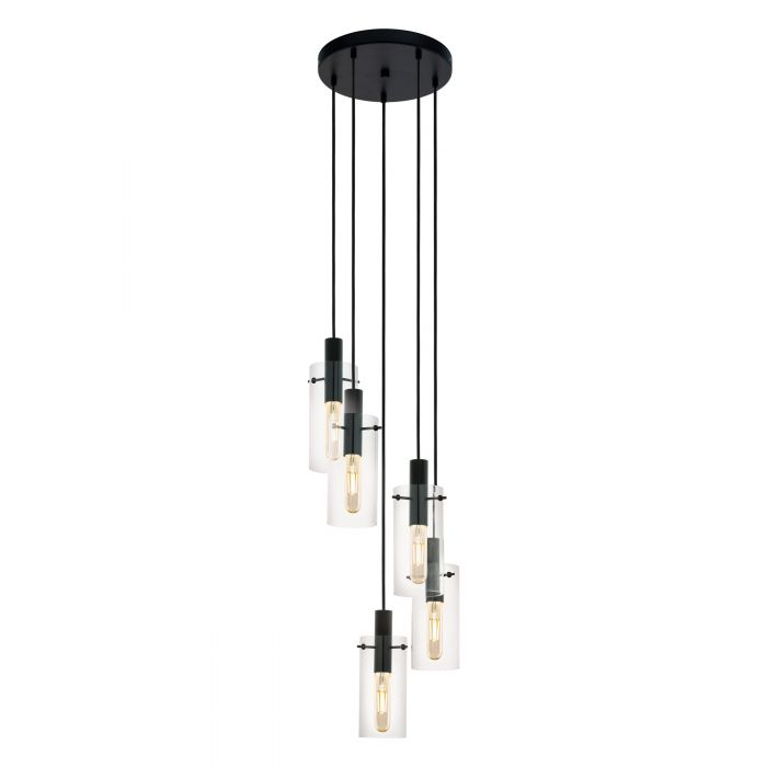 Eurolux Lighting: Pendants Eurolux - Montefino 5LT Pendant 350mm Black - Lighting, Lights - P1065