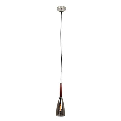 Eurolux - Pendant 100mm Dark Wood/Smokey Glass