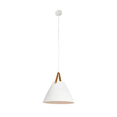 Eurolux - Pendant Sanded 360mm White/Brown Leather