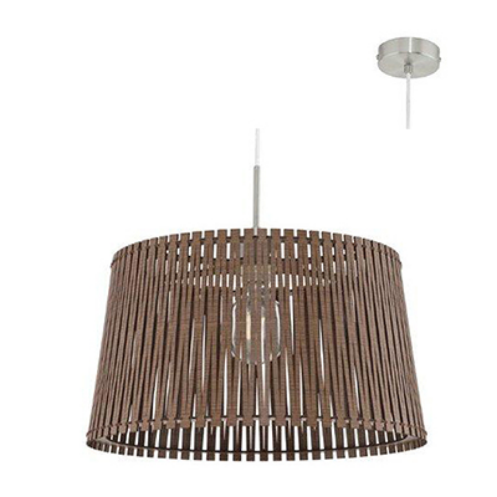 Eurolux - Sendero Pendant 450mm Brown Wood - Lighting, Lights - P175BO