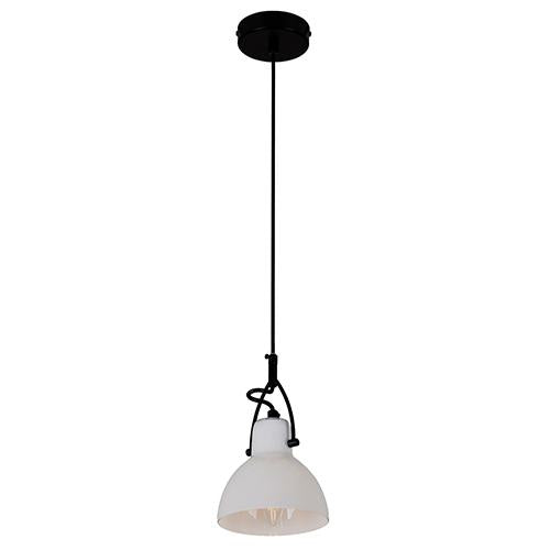 Eurolux - Siena Pendant Black with Opal Glass