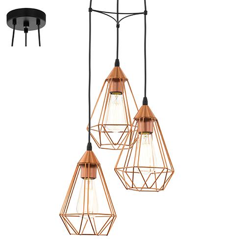 Eurolux - Tarbes 3LT Pendant 310mm Copper