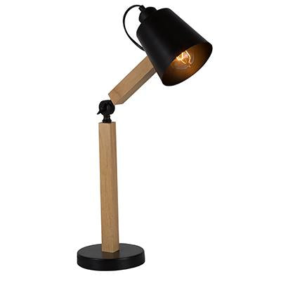 Eurolux - Heston Table Lamp 160mm Black and Natural Wood