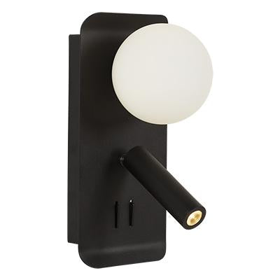 Eurolux - ABC USB 2LT Wall Light 120mm Black