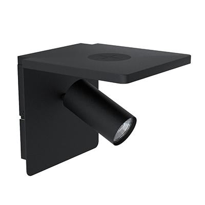 Eurolux - Ciglie LED Wall Light with QI/Switch Black