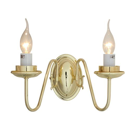 Eurolux - Flemmish 2LT Wall Light P/Brass