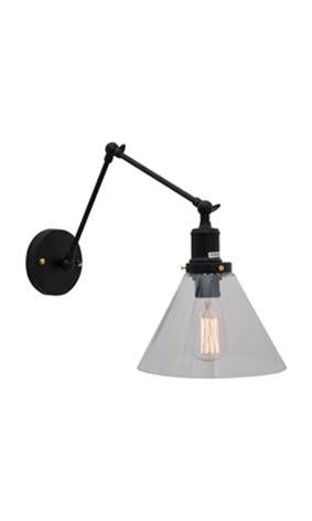 Eurolux - Funnello Long Arm Wall Light Black