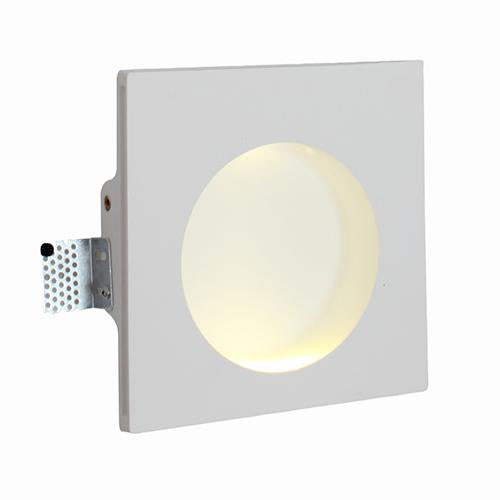 Eurolux - Gypsum Recessed Wall Light 200mm White