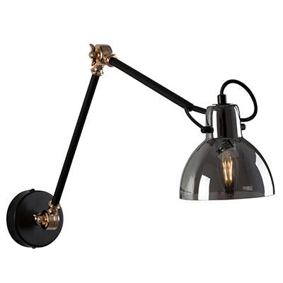 Eurolux - Siena AdjusTable Wall Light Black/Smokey