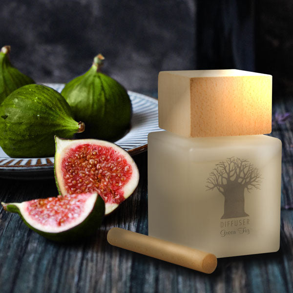 Fragrance Diffuser with Wooden Top - Green Fig - Mockana