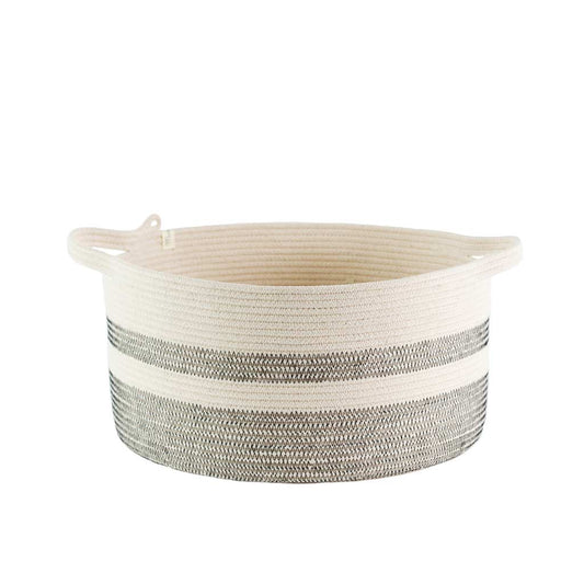 Handle Basket - Stitched Block & Stripe