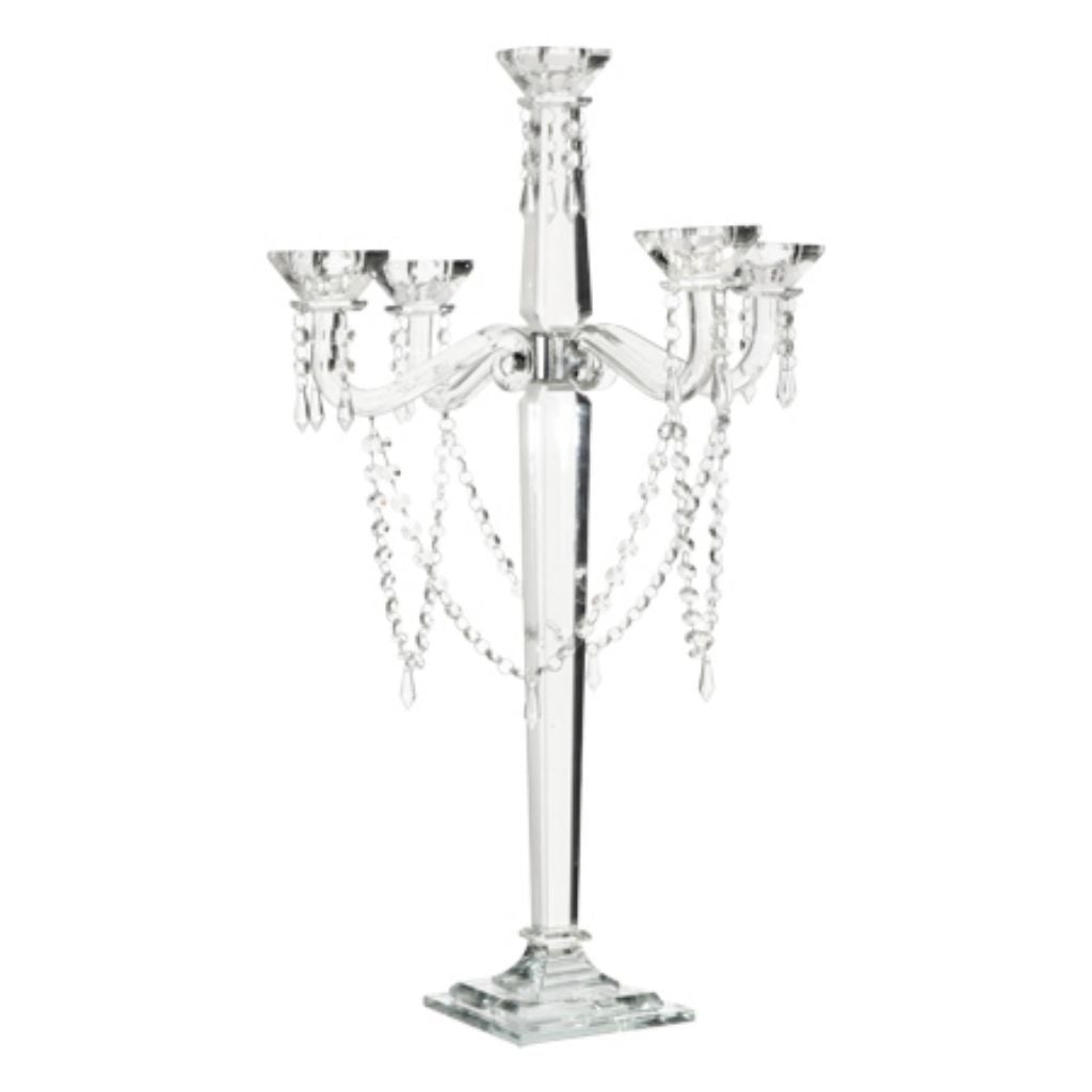 iHouzit Candle Holders Beatrix Crystal 5 Arm Candelabra Candle Holder (70 cm)