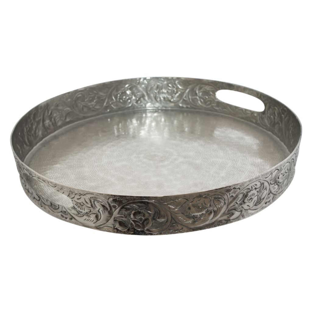 iHouzit Decorative Trays Moroccan Silver Collar Tray