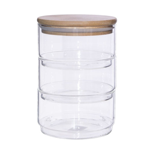 iHouzit Food Storage Containers Jeanine Food Stackable Jars (Set of 3) (400 ml)