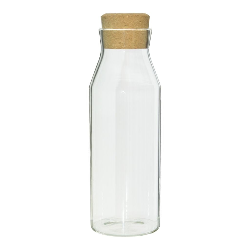 iHouzit Serving Pitchers & Carafes Glass Carafe with Cork Lid (1 Liter)