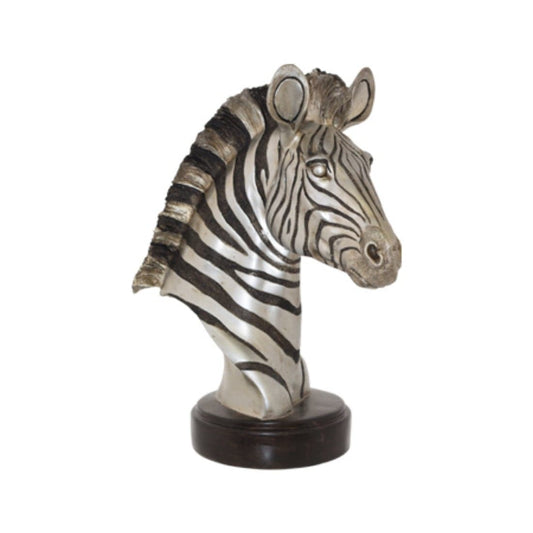 Zebra Head On Plinth (46 cm)