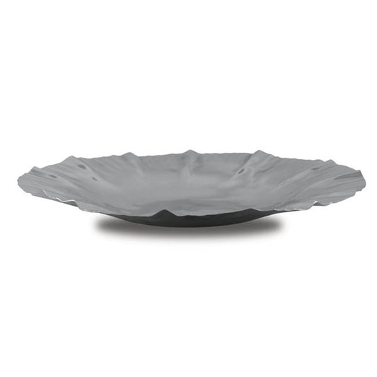 large stainless steel wave salad platter