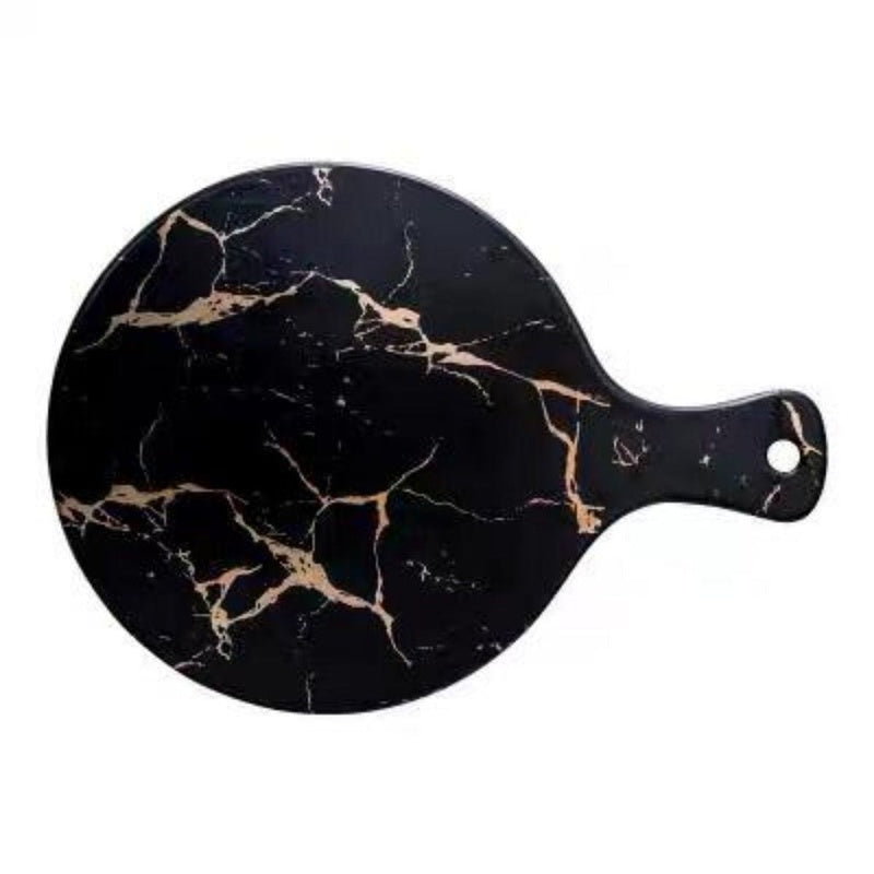 Nicolson Russell Plates Black Kintsugi Black Round Pizza Board by Nicolson Russell (Sold Individually)