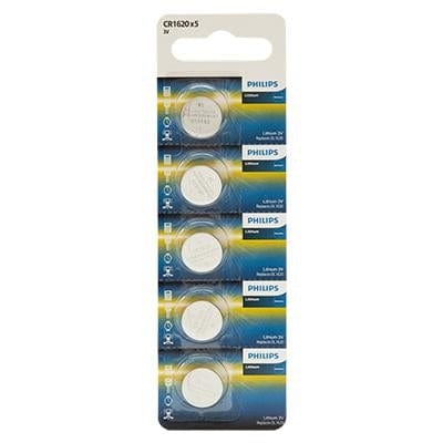 Philips CR1620 Lithium Coin Battery 3V 5 Blister