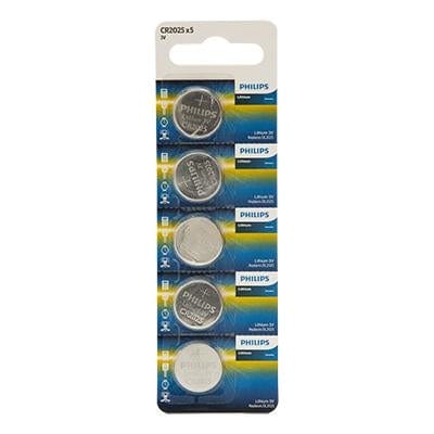 Philips CR2025 Lithium Coin Battery 3V 5 Blister