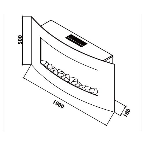 Radiant - Fireplace Decorative Curved Indoor with Pebbles 1800w - RHE7