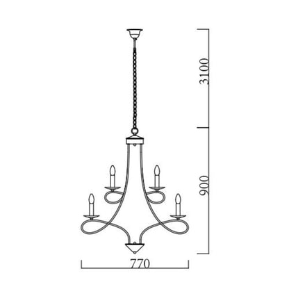 Radiant - 12LT Chandelier Black - RCH117