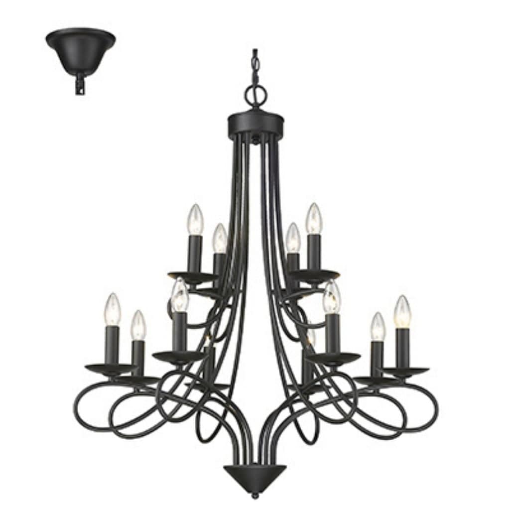 Radiant - 12LT Chandelier Black - RCH117