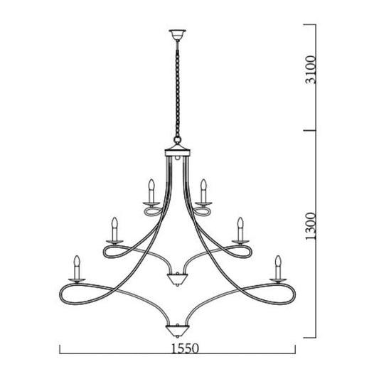 Radiant - 28LT Chandelier Black - RCH118