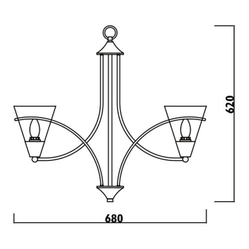 Radiant - 5LT Chandelier Black 5xE14 - RCH89