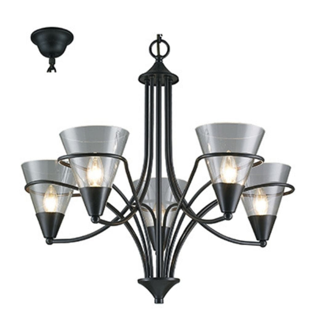 Radiant - 5LT Chandelier Black 5xE14 - RCH89