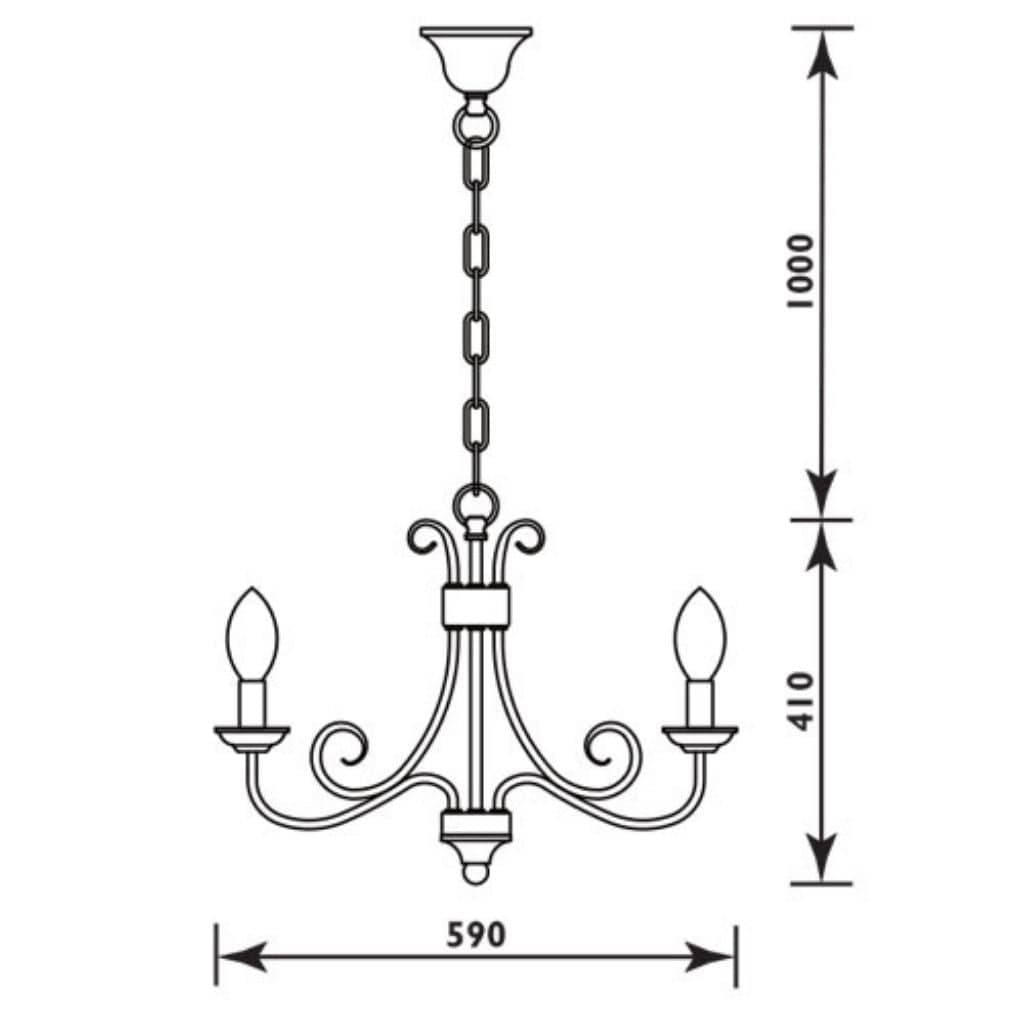 Radiant - 6LT Chandelier Black 6xE14 - RP193