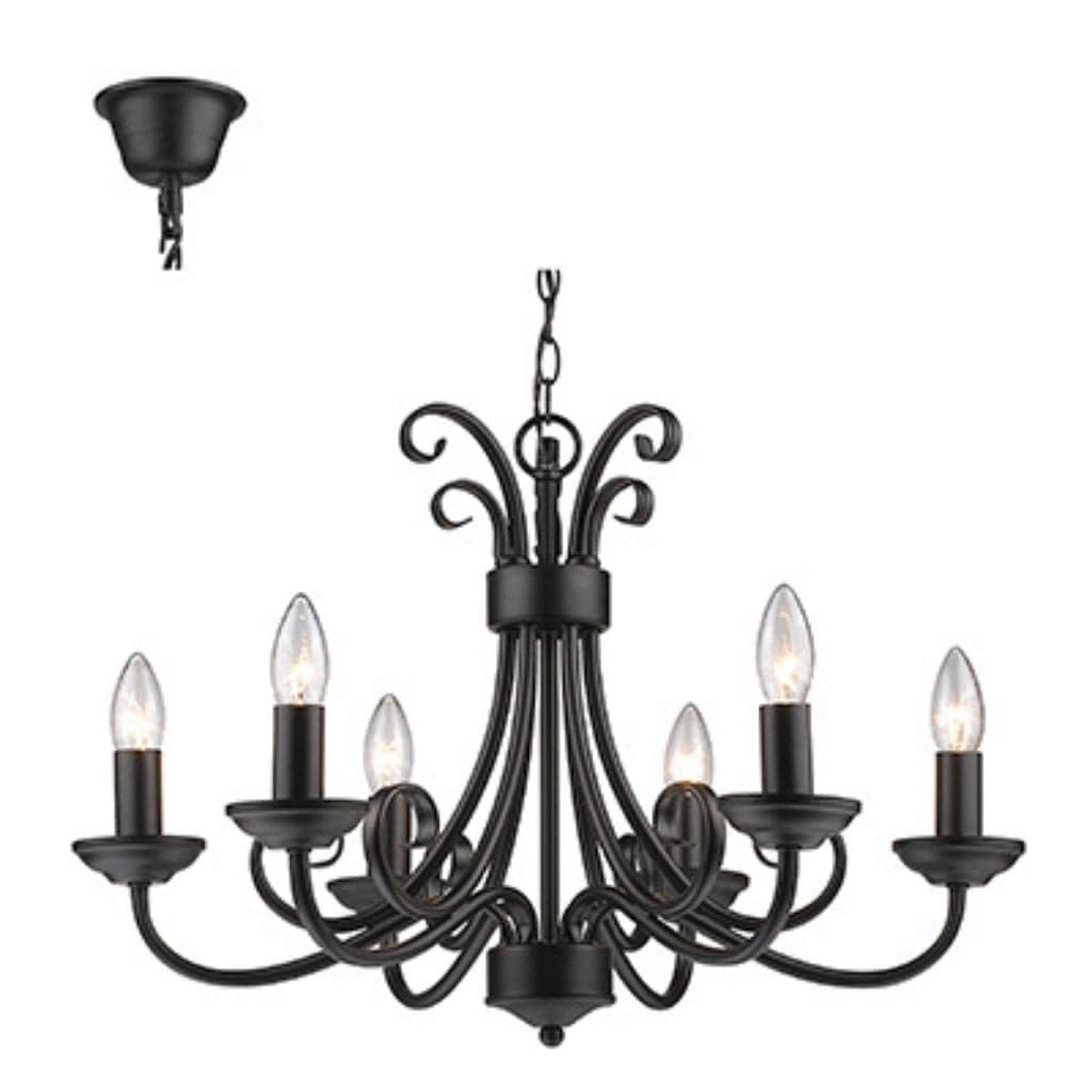 Radiant - 6LT Chandelier Black 6xE14 - RP193