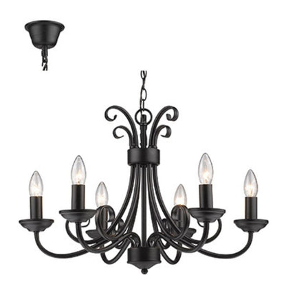 Radiant - 6LT Chandelier Black 6xE14 - RP193