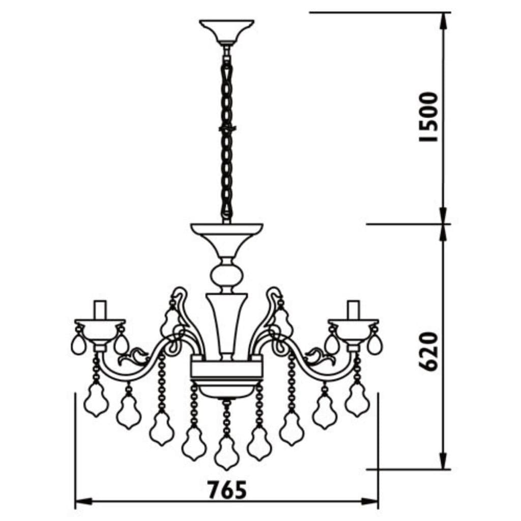 Radiant - 8LT Chandelier 765mm Rose Gold - RCH95
