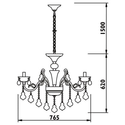 Radiant - 8LT Chandelier 765mm Rose Gold - RCH95