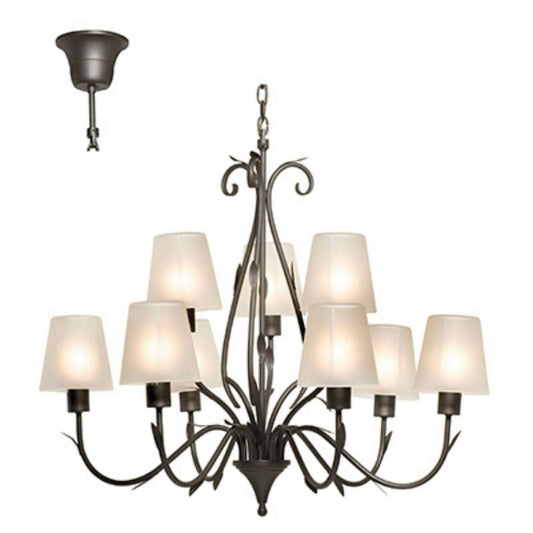 Radiant - Arum 9LT Chandelier Charcoal 9xE27 - RCH55