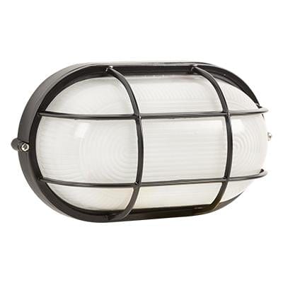 Radiant - Oval Large Grid Bulkhead Black 1xE27 - RB136B