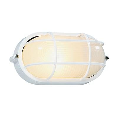 Radiant - Oval Small Grid Bulkhead White 1xE27 - RB127W