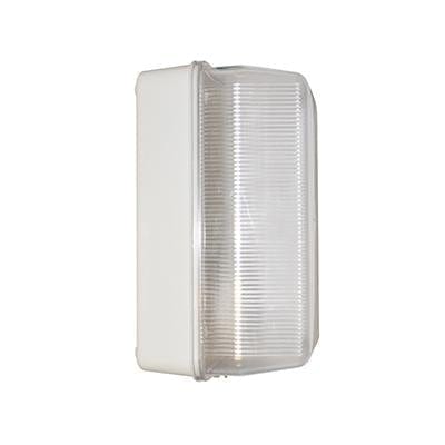 Radiant - Polycarb Rectangular Bulkhead White 1xB22 - RB180W