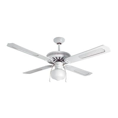 Radiant - Rattan Ceiling/Light Fan White 1xE27 - RF8W