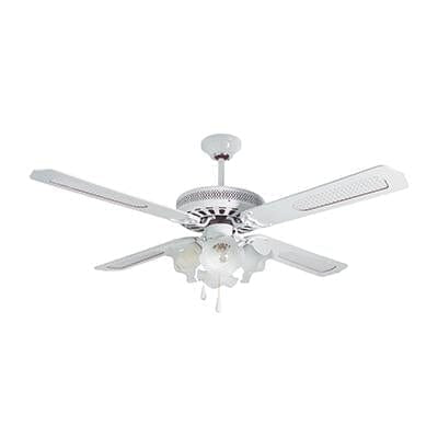 Radiant - Rattan Ceiling/Light Fan White 4xE27 - RF9W