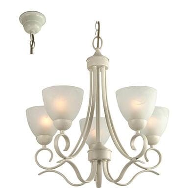 Radiant - Beau 5LT Chandelier French White 5xE27 - RCH74FW
