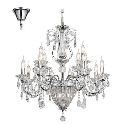 Radiant - Crystal 12LT Chandelier Chrome/Clear - RCH106