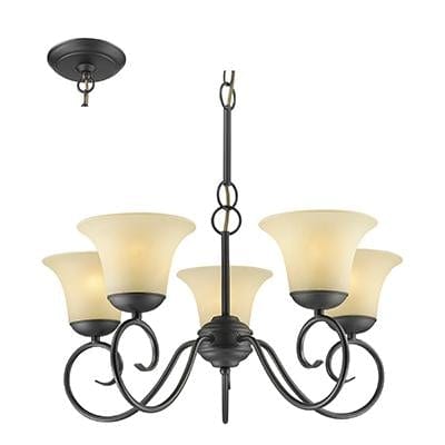 Radiant - Ebele 5LT Chandelier 530mm Black - RCH82