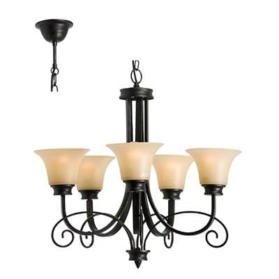 Radiant - Firl 5LT Chandelier Antique Bronze and Cream - RCH46