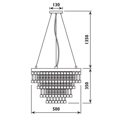 Radiant - Gem 4LT Chandelier 500mm Chrome - RCH64